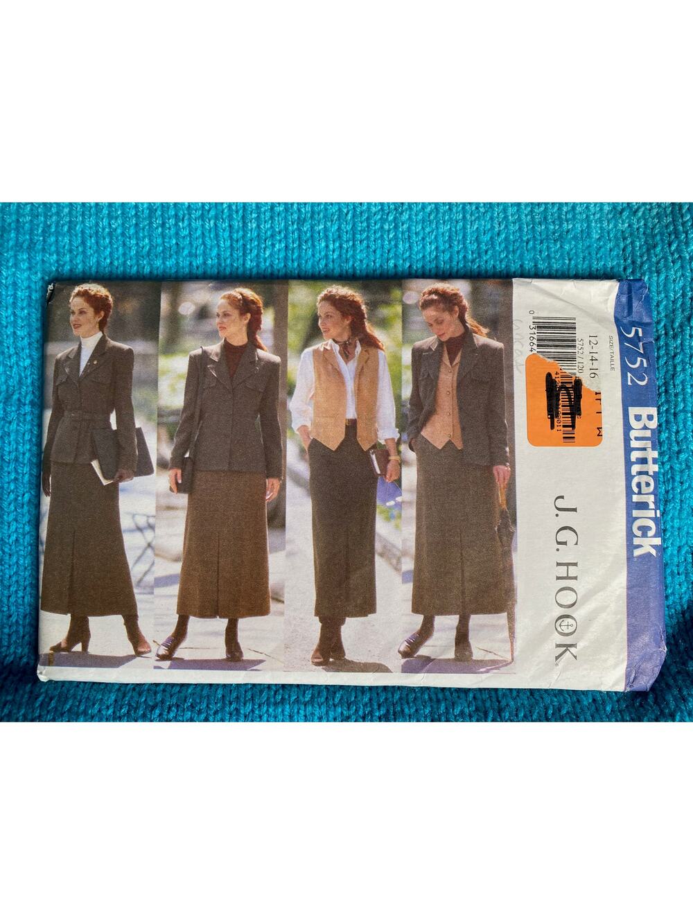 Butterick Sewing pattern 5752 suit top skirt sz 12 14 16